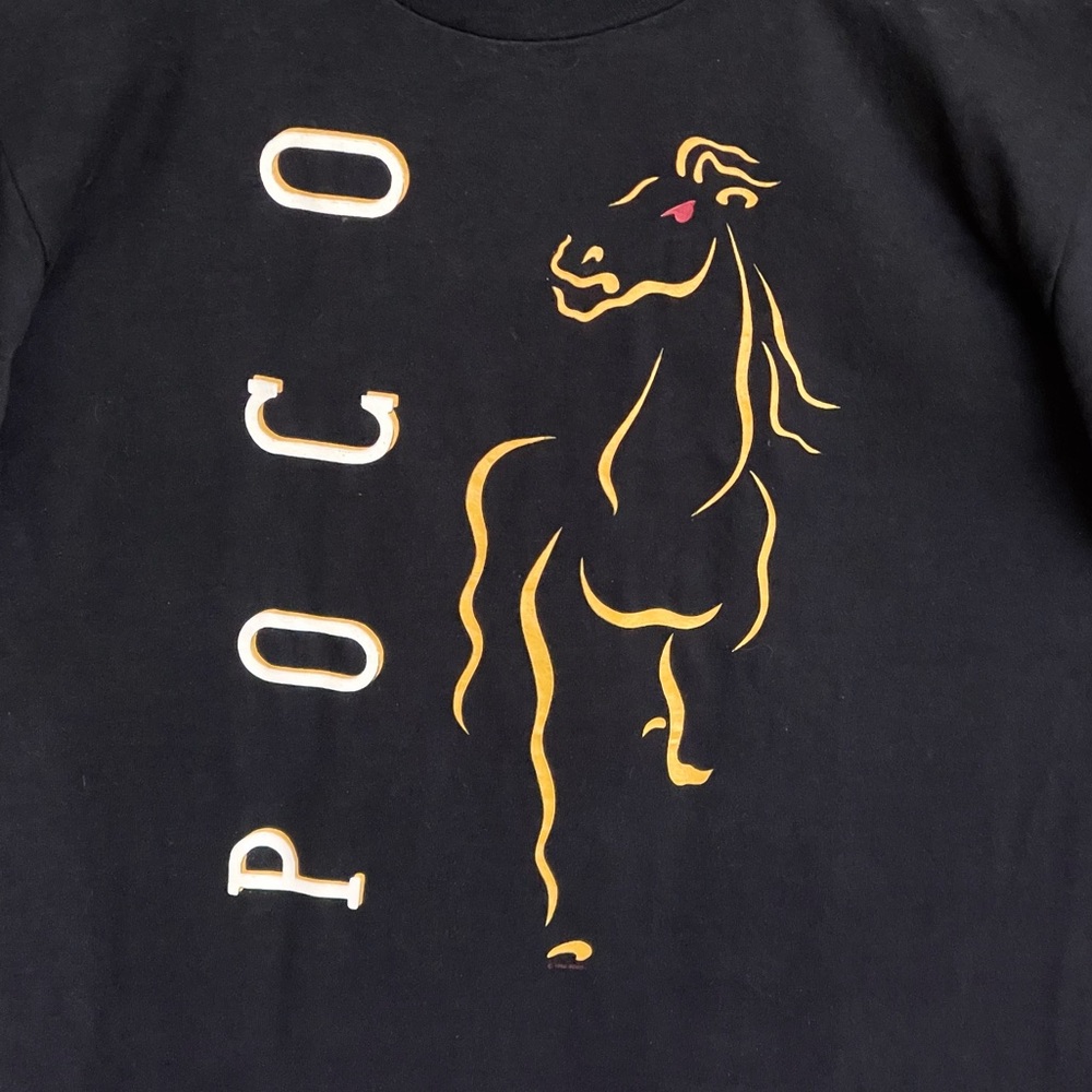 Vintage Poco 1990 Legacy Tour Horse Graphic Black Band T Shirt Adult size Large - Picture 5 of 12